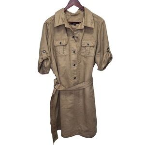 Vintage Jessica Tan Faux Suede Tshirt Dress Size 16